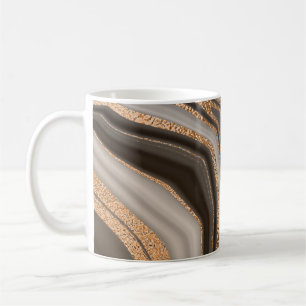 Abstracte bruine marmer met gouden textuur koffiemok