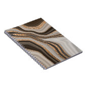 Abstracte bruine marmer met gouden textuur notitieboek (Rechterzijde)