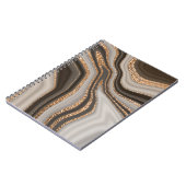 Abstracte bruine marmer met gouden textuur notitieboek (Linkerzijde)