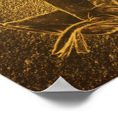 Abstracte bruine rosebud-kunstFloral afdrukken Poster (Hoek)