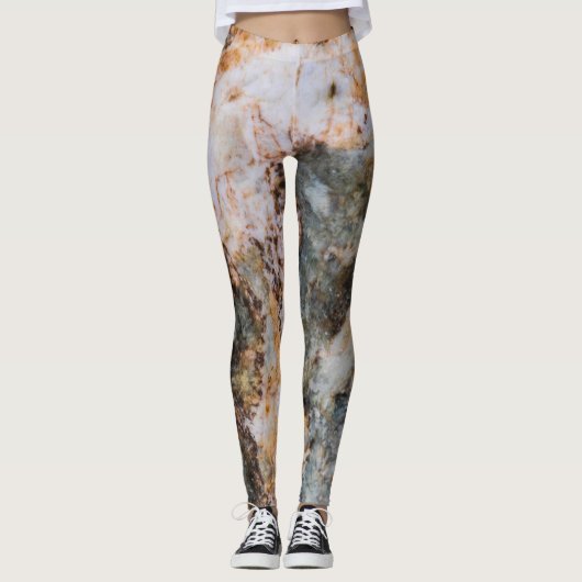 Abstracte bruine rottextuur leggings (Voorkant)
