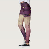 Abstracte, bruine, roze, roze bruine leggings (Links)