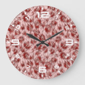 Abstracte Bruine Stof Bont Textuur Achtergrond-246 Grote Klok (Voorkant)