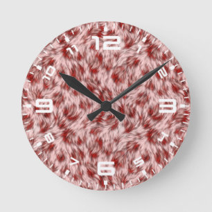 Abstracte Bruine Stof Bont Textuur Achtergrond-246 Ronde Klok