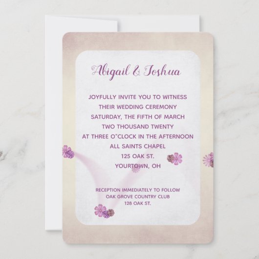 abstracte bruine textuur bruiloft kaart (Voorkant)