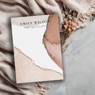 Abstracte Bruine Waterverf Blank Sieraden Display Visitekaartje