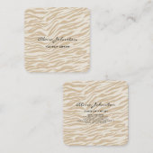 Abstracte bruine Zebra Print Makeup artiest Vierkante Visitekaartje (Voorkant / Achterkant)