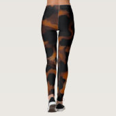 Abstracte Bruine & Zwarte Textuur Chic TortoiseShe Leggings (Achterkant)