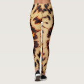 Abstracte Bruine & Zwarte Textuur Chic TortoiseShe Leggings (Achterkant)