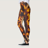 Abstracte Bruine & Zwarte Textuur Chic TortoiseShe Leggings (Links)
