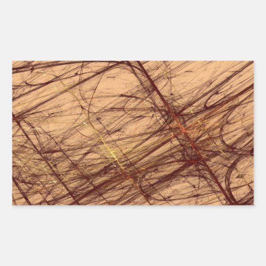 Abstracte bruinegrond Sticker fractal Rectangle (Voorkant)