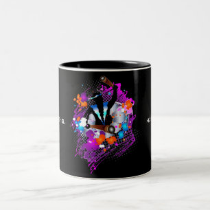 Abstracte Bruisende Carnaval Panman Tweekleurige Koffiemok