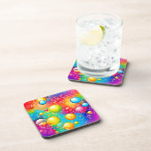 Abstracte bubbelkunst bier onderzetter (Rechterzijde)