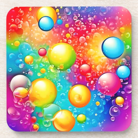 Abstracte bubbelkunst bier onderzetter (Voorkant)