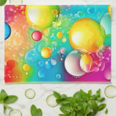 Abstracte Bubbelkunst Theedoek (Gevouwen)