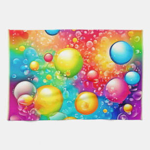 Abstracte Bubbelkunst Theedoek