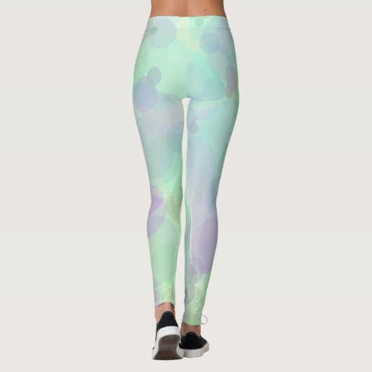 Abstracte bubbels in waterige pastelkleuren leggings (Achterkant)