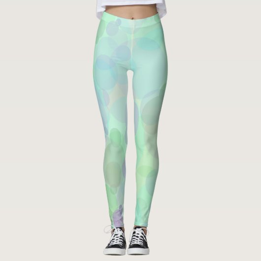 Abstracte bubbels in waterige pastelkleuren leggings (Voorkant)