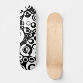 Abstracte Bubbles 02 - Z/W - Retro Persoonlijk Skateboard (Voorkant)