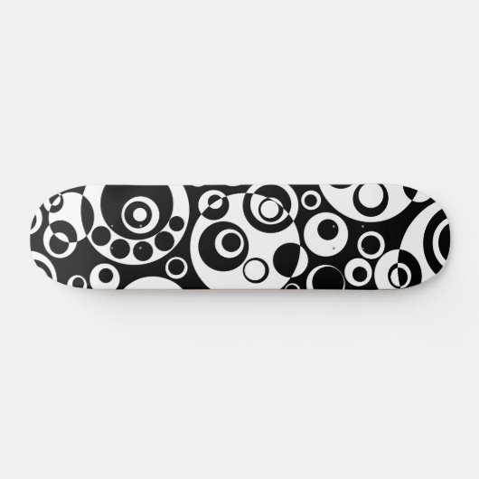 Abstracte Bubbles 03 - Z/W - Retro Skateboard (Horizontaal)
