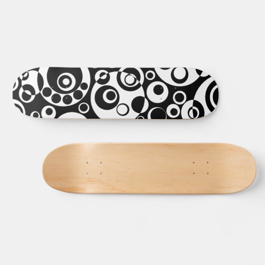 Abstracte Bubbles 03 - Z/W - Retro Skateboard (Horizontaal)