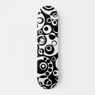 Abstracte Bubbles 03 - Z/W - Retro Skateboard