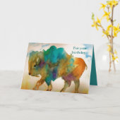 Abstracte Buffalo Birthday-kaart Kaart (Gele Bloem)
