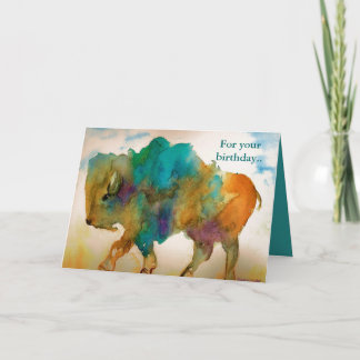 Abstracte Buffalo Birthday-kaart Kaart