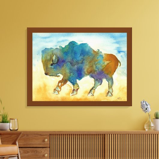 Abstracte buffel canvas afdruk (Insitu (Woonkamer))