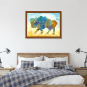 Abstracte buffel canvas afdruk (Insitu (Slaapkamer))