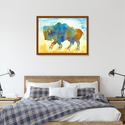 Abstracte buffel canvas afdruk (Insitu (Slaapkamer))