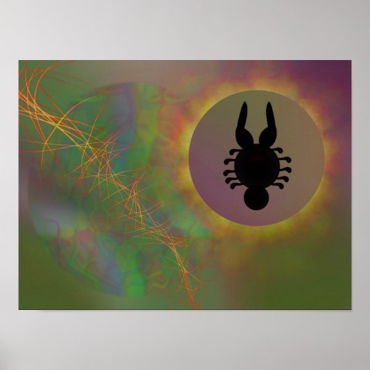 Abstracte buitenaardse eclips poster (Voorkant)