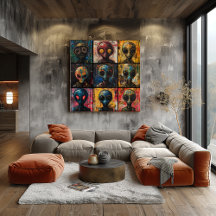 Abstracte buitenaardse portretten in graffiti popa