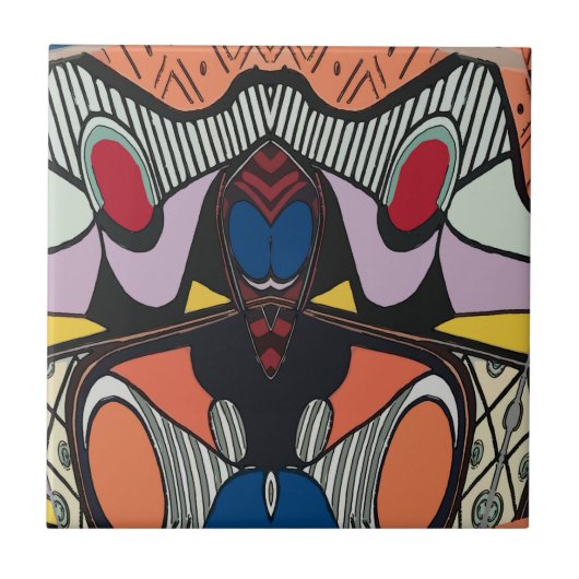 Abstracte buitenaardse Spaanse Tegel Tegeltje (Voorkant)