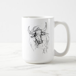 Abstracte Bull Portrait Sketch Koffiemok