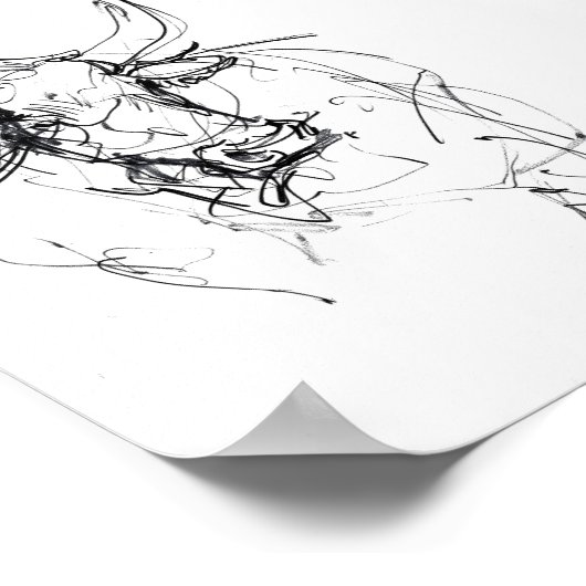 Abstracte Bull Portrait Sketch Poster (Hoek)