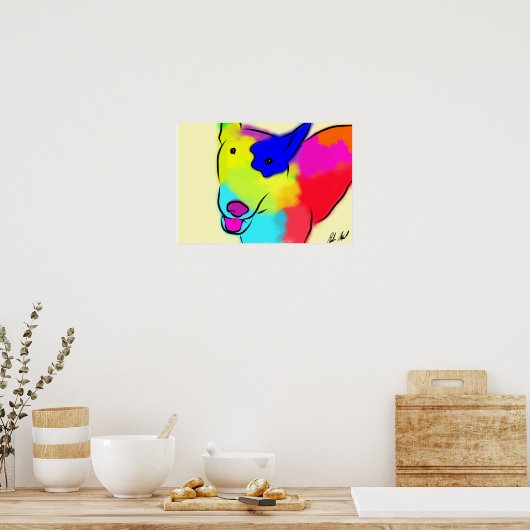 Abstracte Bull Terrier Poster (Keuken)