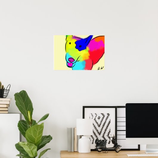 Abstracte Bull Terrier Poster (Thuiskantoor)