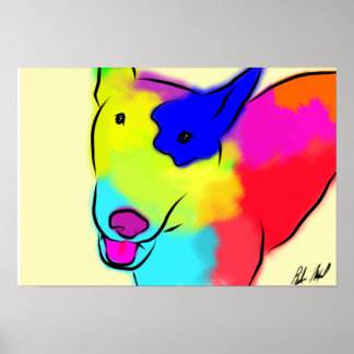 Abstracte Bull Terrier Poster