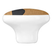 Abstracte Burlap textuur bruin, zwart en goud Keramische Knop (Zijkant)