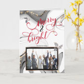 Abstracte Business Merry en Bright Photo Card Kaart (Gele Bloem)