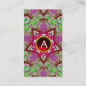 ABSTRACTE BUTTERFLES, PAARSE RODE STAR-MONOGRAM VISITEKAARTJE (Achterkant)