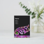 ABSTRACTE BUTTERFLES, PINK PAARSE STAR MONOGRAM VISITEKAARTJE (Staand voorkant)