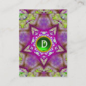 ABSTRACTE BUTTERFLES, PINK PAARSE STAR MONOGRAM VISITEKAARTJE (Achterkant)