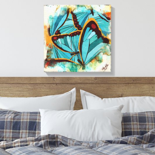 Abstracte Butterflies 1 Canvas Afdruk (Insitu (Slaapkamer))