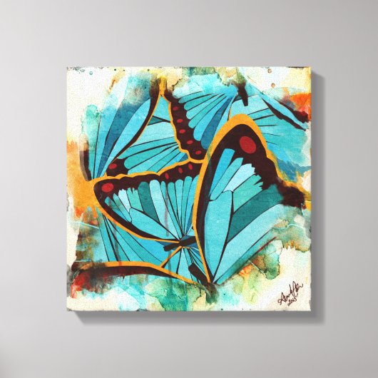 Abstracte Butterflies 1 Canvas Afdruk (Voorkant)