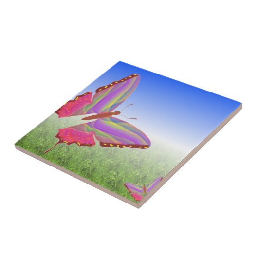 Abstracte Butterflies Keramische Tegel Tegeltje (Zijkant)