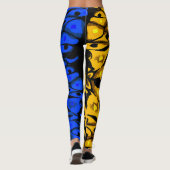 Abstracte Butterfly 2-kleuren Leggings (Achterkant)