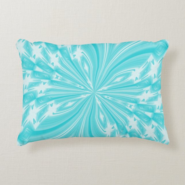 Abstracte Butterfly Aqua Accent Pillow Kussen (Voorkant)
