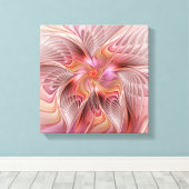 Abstracte Butterfly Colorful Fantasy Fractal Art Canvas Afdruk (Insitu (Houten vloer))